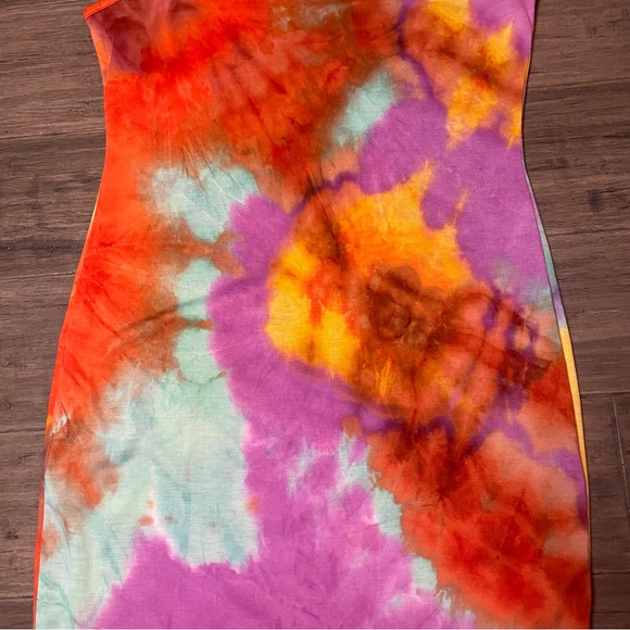 PatPat Rave Party Summer Tie Dye Bright Colorful Dress Size Medium Women’s - Picture 12 of 12